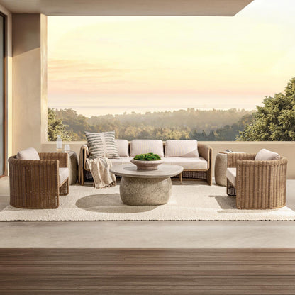 Natural Synthetic Wicker Outdoor Sofas & Sectional Rami Outdoor Sofa Collection