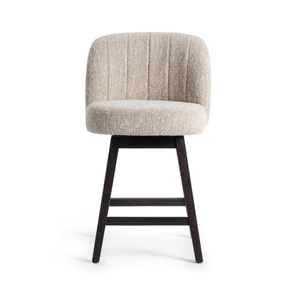 Sandy Cream 100% Polyester Bar & Counter Stool Della Counter Stool Collection
