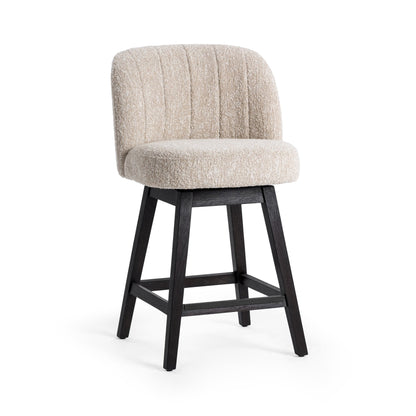 Sandy Cream 100% Polyester Bar & Counter Stool Della Counter Stool Collection
