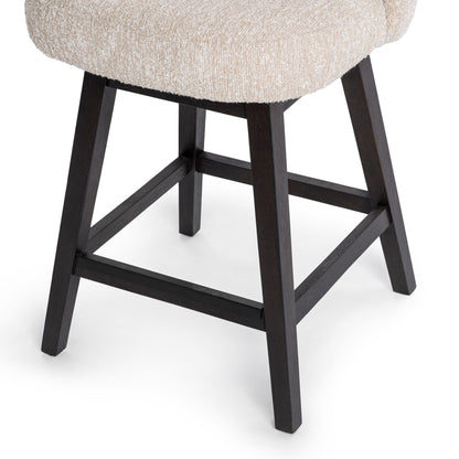 Sandy Cream 100% Polyester Bar & Counter Stool Della Counter Stool Collection