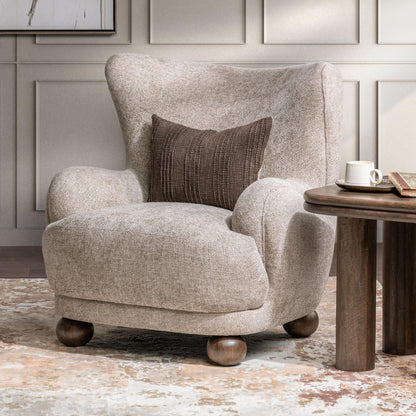 Mushroom Taupe 100% Polyester Accent Chair Penelope Accent Chair Collection