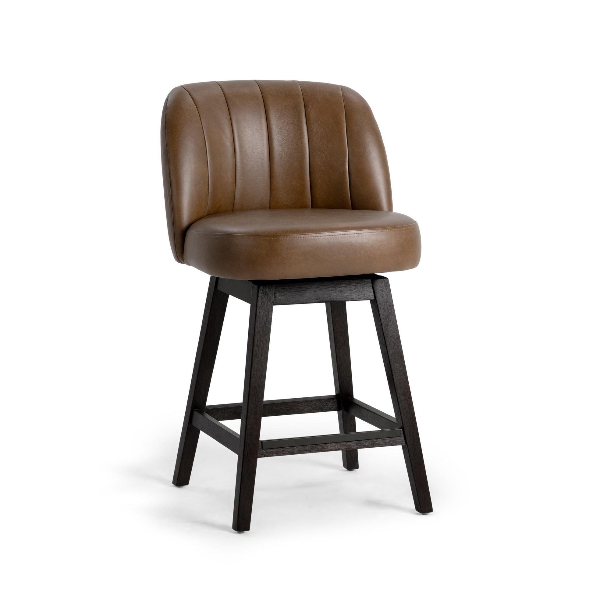 Camel 100% Top Grain Leather Bar & Counter Stool Della Counter Stool Collection
