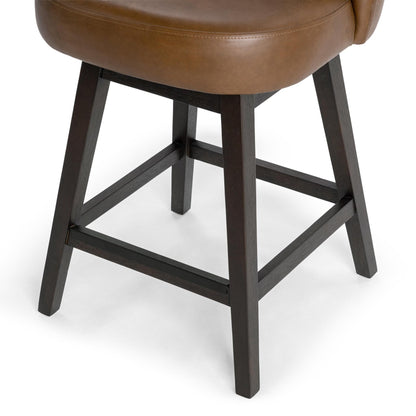 Camel 100% Top Grain Leather Bar & Counter Stool Della Counter Stool Collection