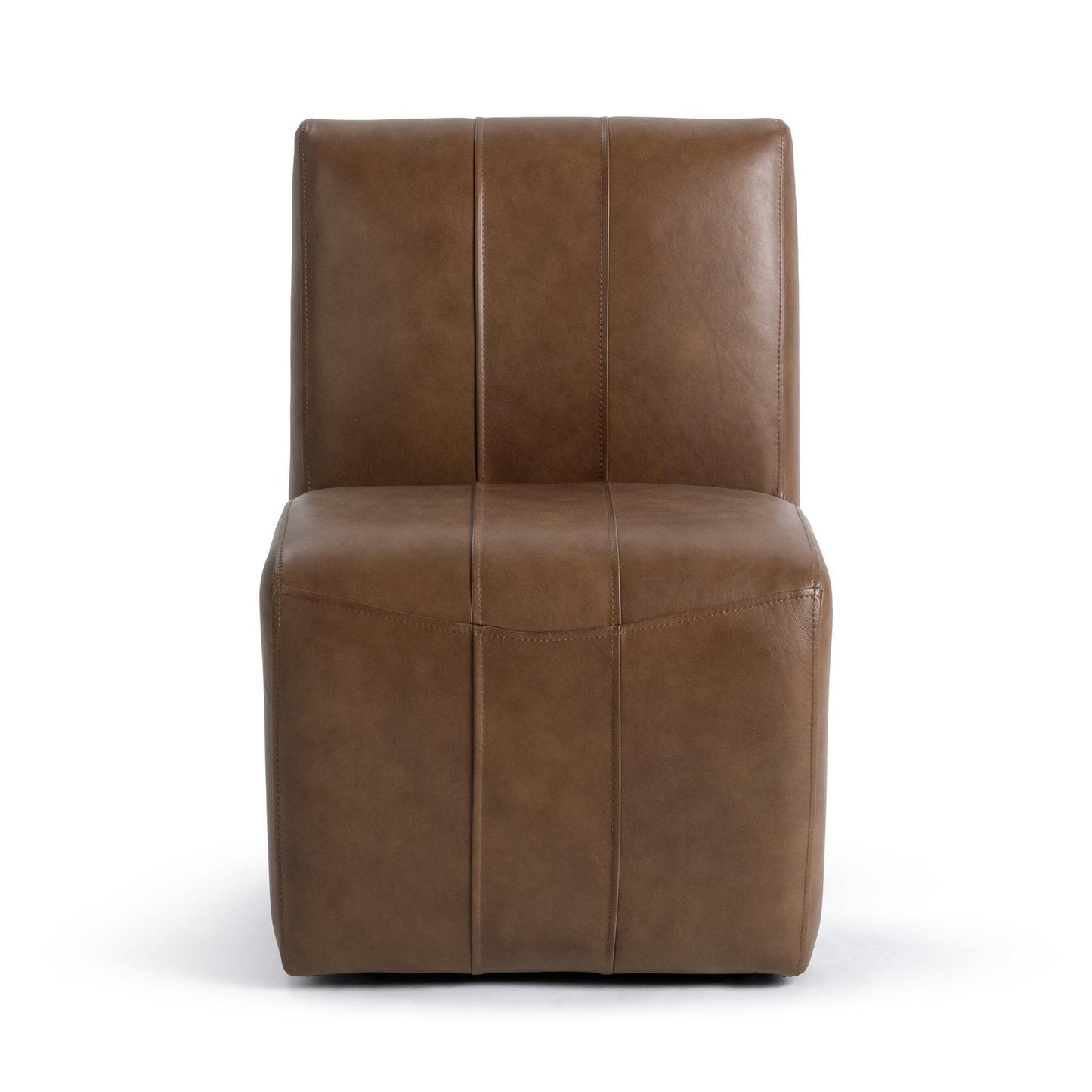 Rich Cocoa Top Grain Leather Dining Chair Carsen Dining Chair Collection