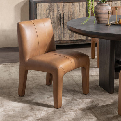 Tan Top Grain Leather Dining Chair Liliana Dining Chair Collection