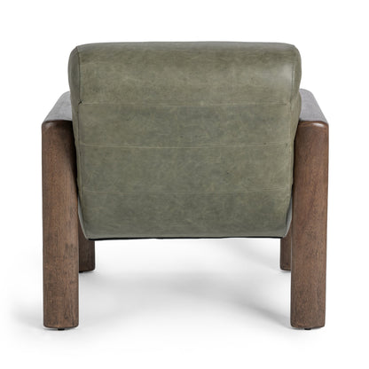 Soft Sage Top Grain Leather Accent Chair Dahlia Accent Chair Collection