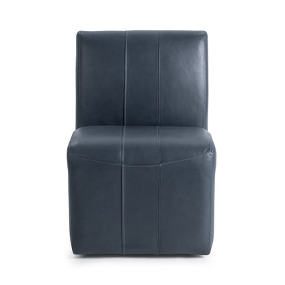 Mystic Blue Top Grain Leather Dining Chair Carsen Dining Chair Collection