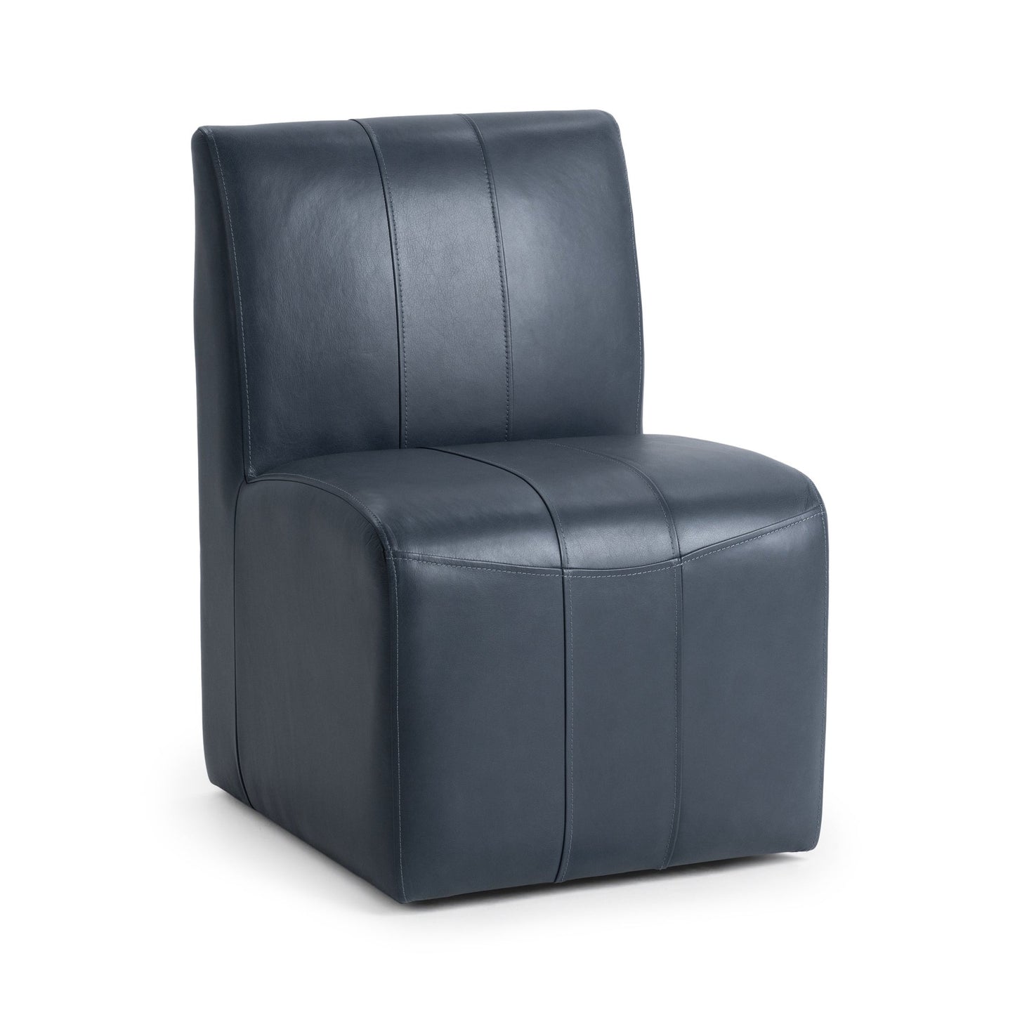 Mystic Blue Top Grain Leather Dining Chair Carsen Dining Chair Collection