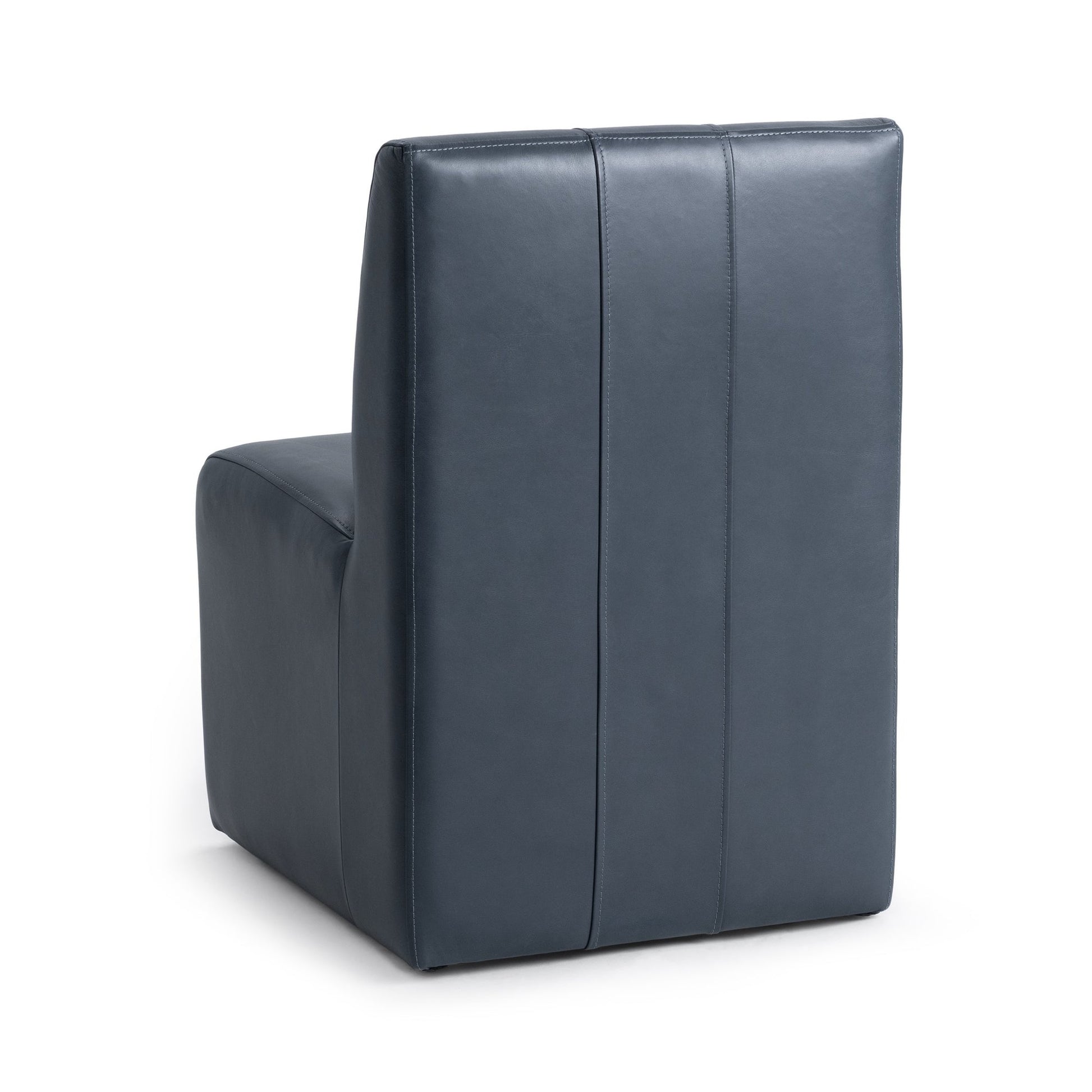 Mystic Blue Top Grain Leather Dining Chair Carsen Dining Chair Collection