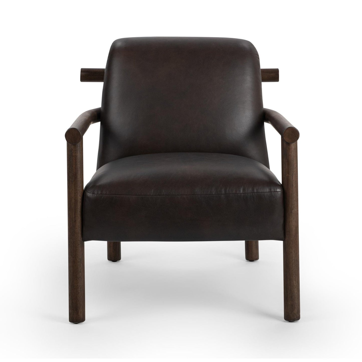 Dark Roast Top Grain Leather Accent Chair Azoria Accent Chair Collection