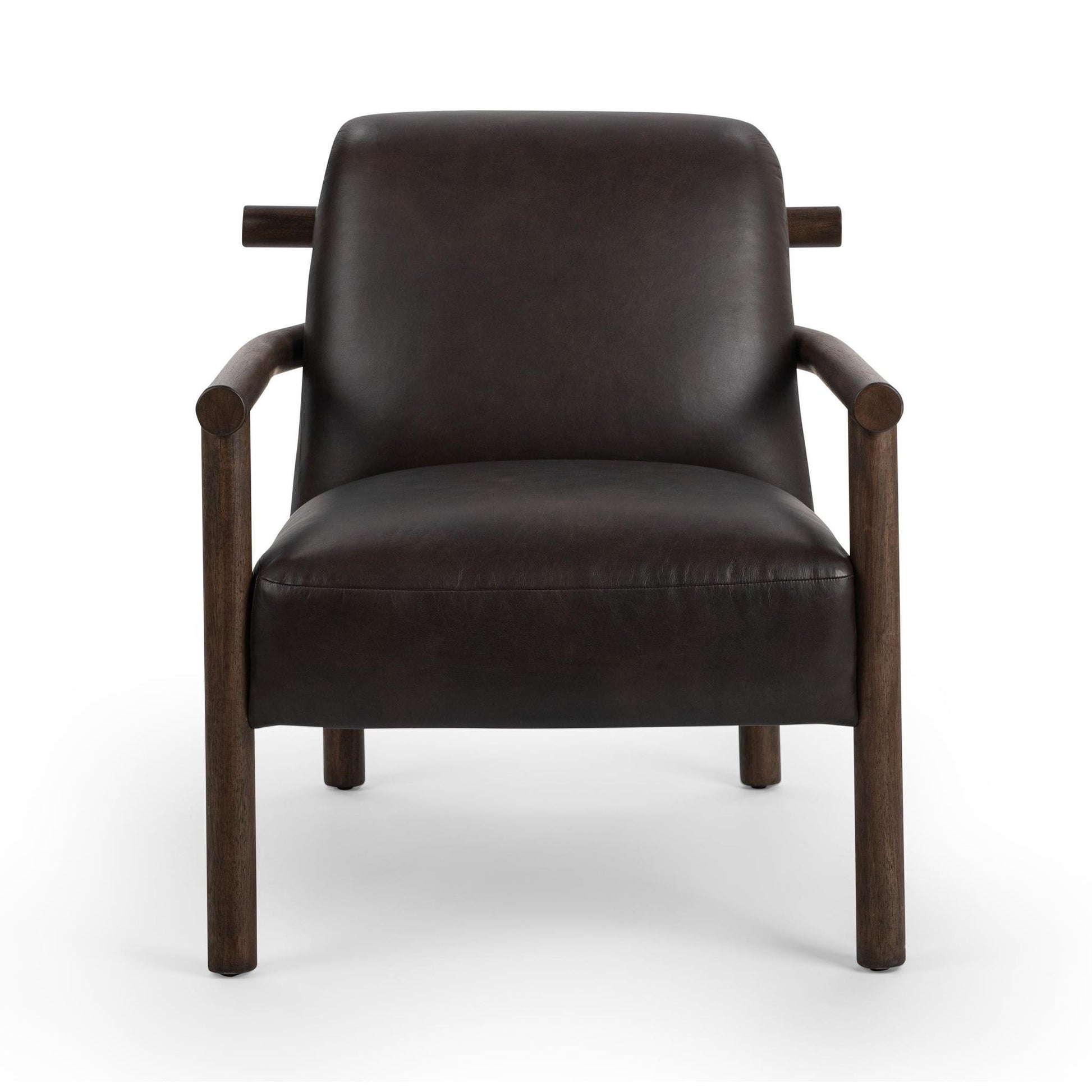 Dark Roast Top Grain Leather Accent Chair Azoria Accent Chair Collection