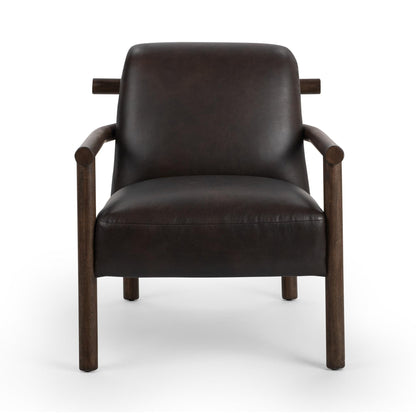 Dark Roast Top Grain Leather Accent Chair Azoria Accent Chair Collection