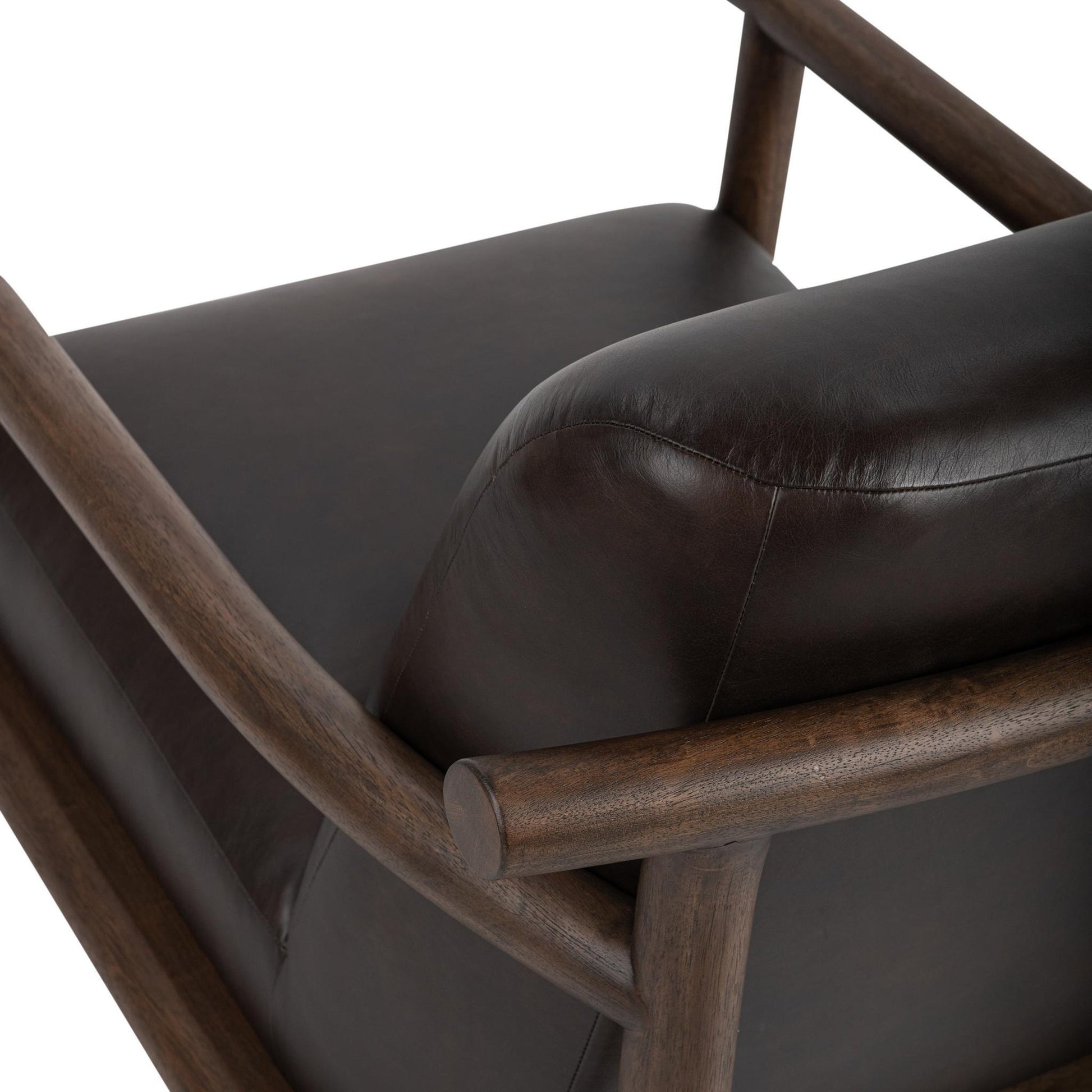 Dark Roast Top Grain Leather Accent Chair Azoria Accent Chair Collection