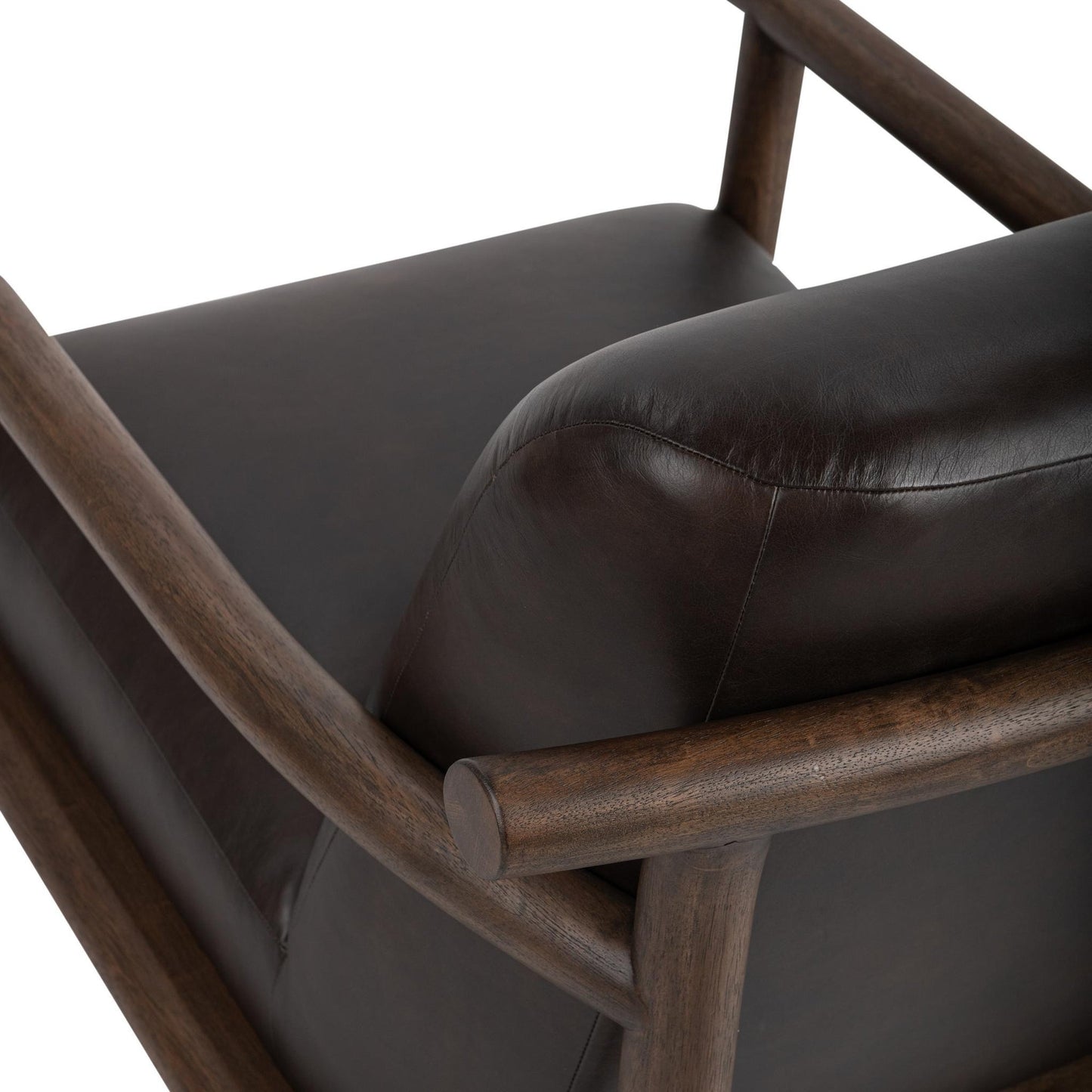 Dark Roast Top Grain Leather Accent Chair Azoria Accent Chair Collection