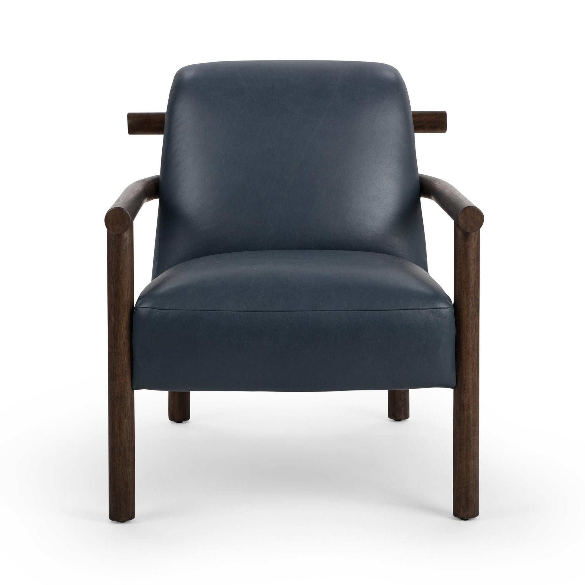 Mystic Blue Top Grain Leather Accent Chair Azoria Accent Chair Collection