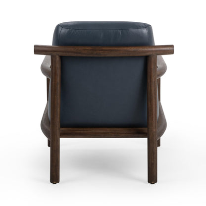 Mystic Blue Top Grain Leather Accent Chair Azoria Accent Chair Collection