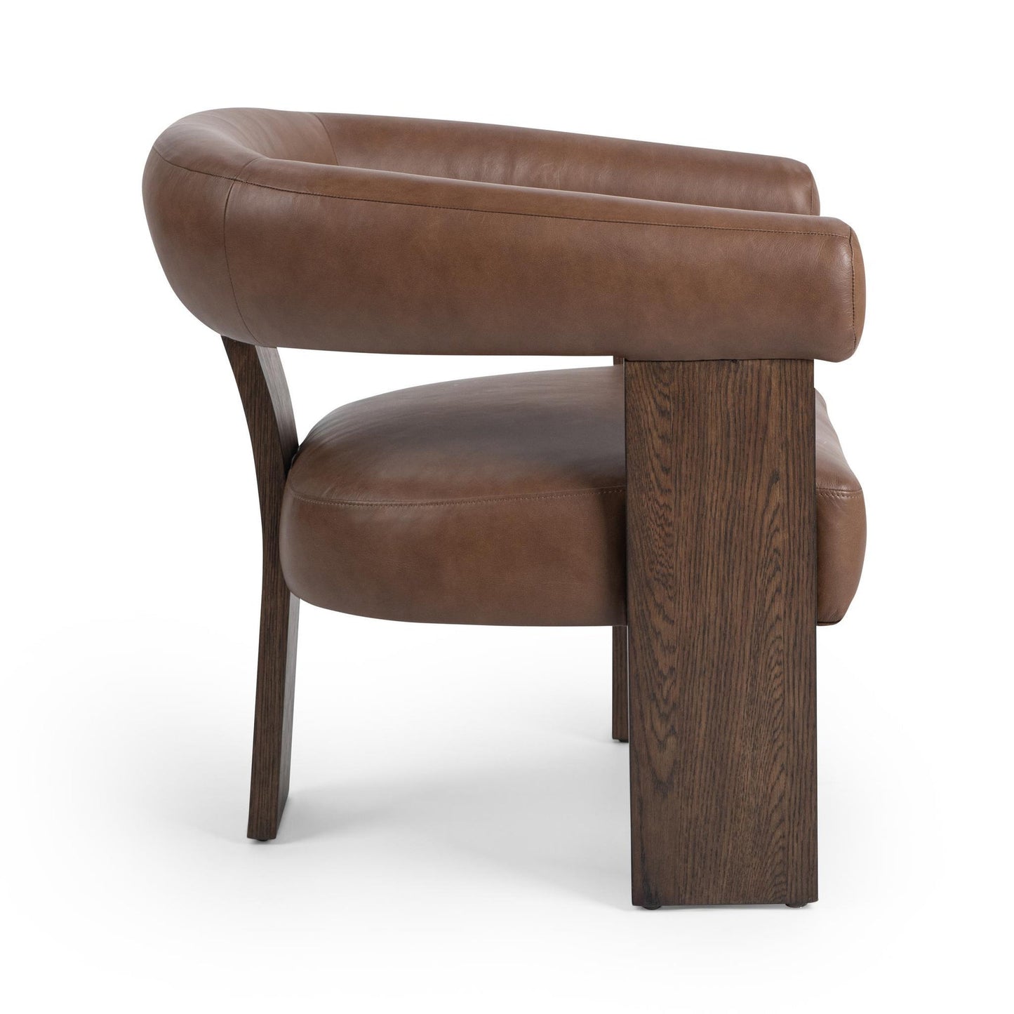 Rich Cocoa Top Grain Leather Accent Chair Julina Accent Chair Collection
