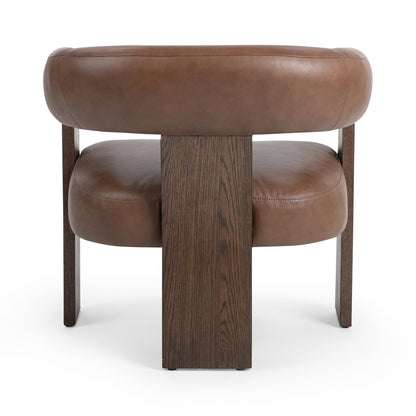 Rich Cocoa Top Grain Leather Accent Chair Julina Accent Chair Collection