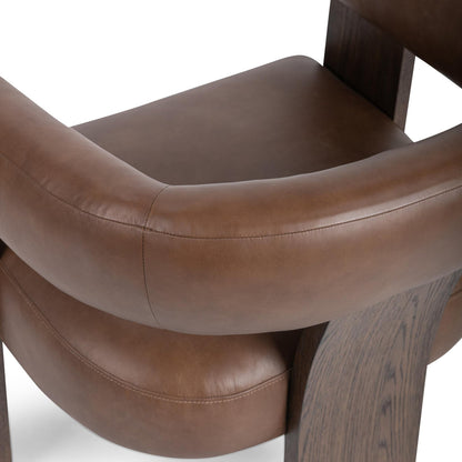 Rich Cocoa Top Grain Leather Accent Chair Julina Accent Chair Collection