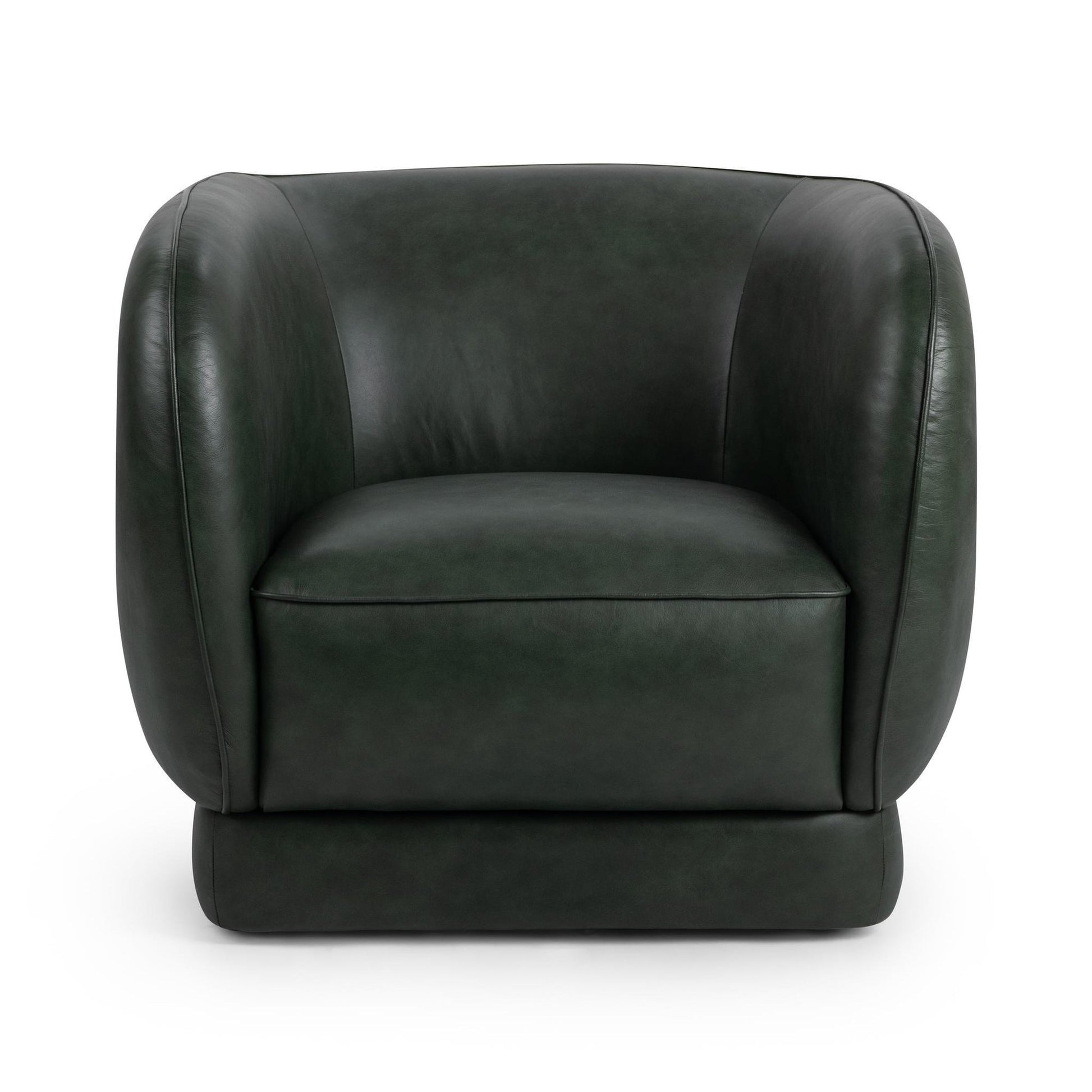 Hunter Green Top Grain Leather Accent Chair Rinner Accent Chair Collection
