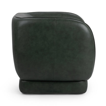 Hunter Green Top Grain Leather Accent Chair Rinner Accent Chair Collection