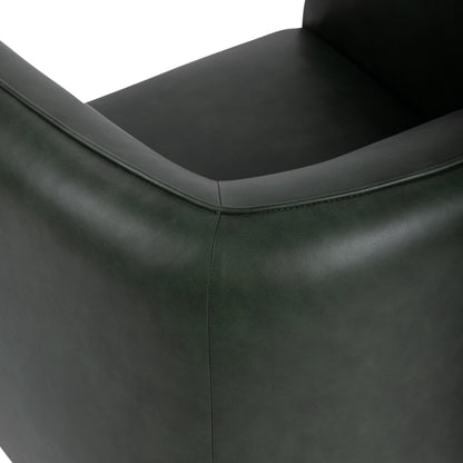 Hunter Green Top Grain Leather Accent Chair Rinner Accent Chair Collection