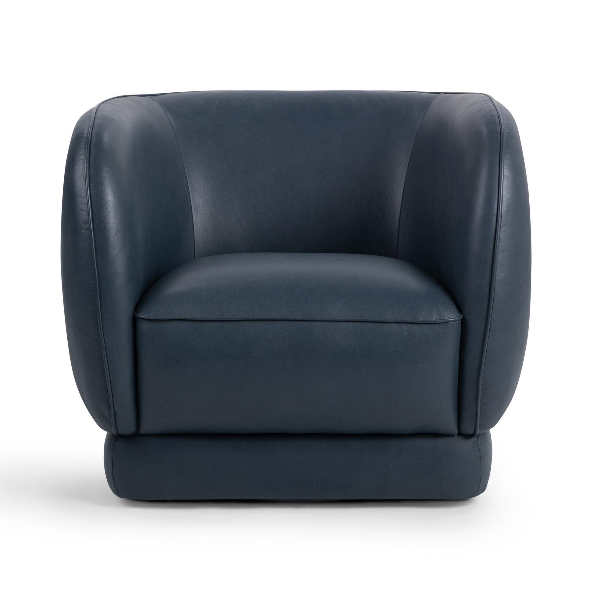 Mystic Blue Top Grain Leather Accent Chair Rinner Accent Chair Collection