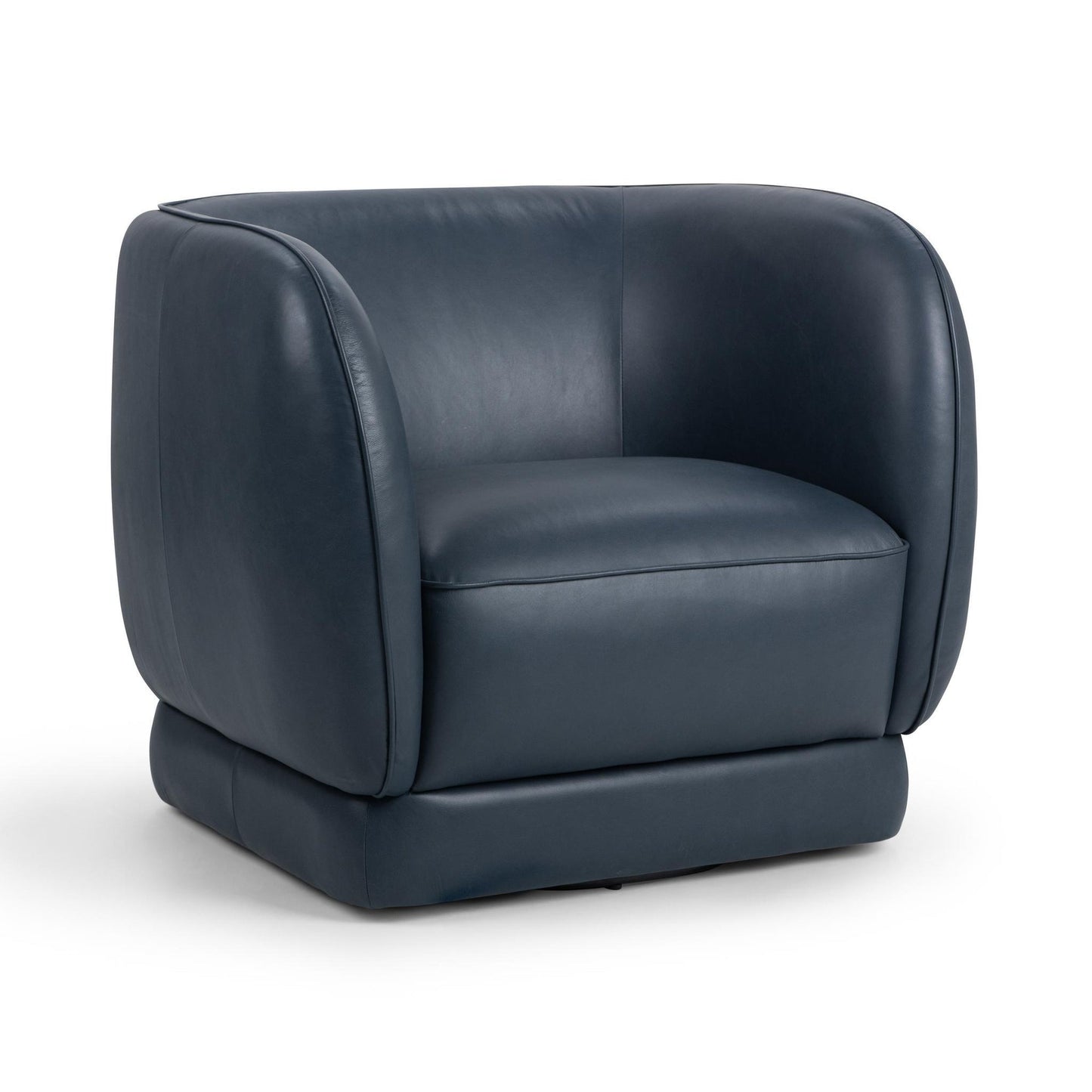 Mystic Blue Top Grain Leather Accent Chair Rinner Accent Chair Collection