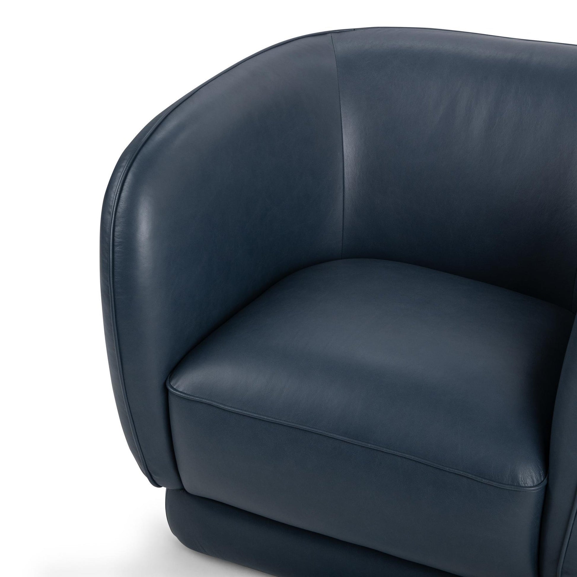 Mystic Blue Top Grain Leather Accent Chair Rinner Accent Chair Collection