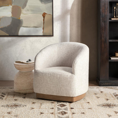 Toasted Linen 100% Polyester Accent Chair Diah Swivel Accent Chair Collection