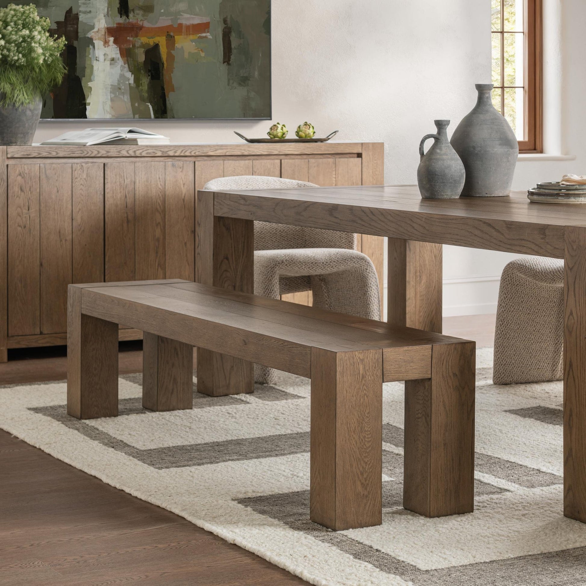Café Brown Reclaimed Oak Dining Benche Bristol Bench Collection