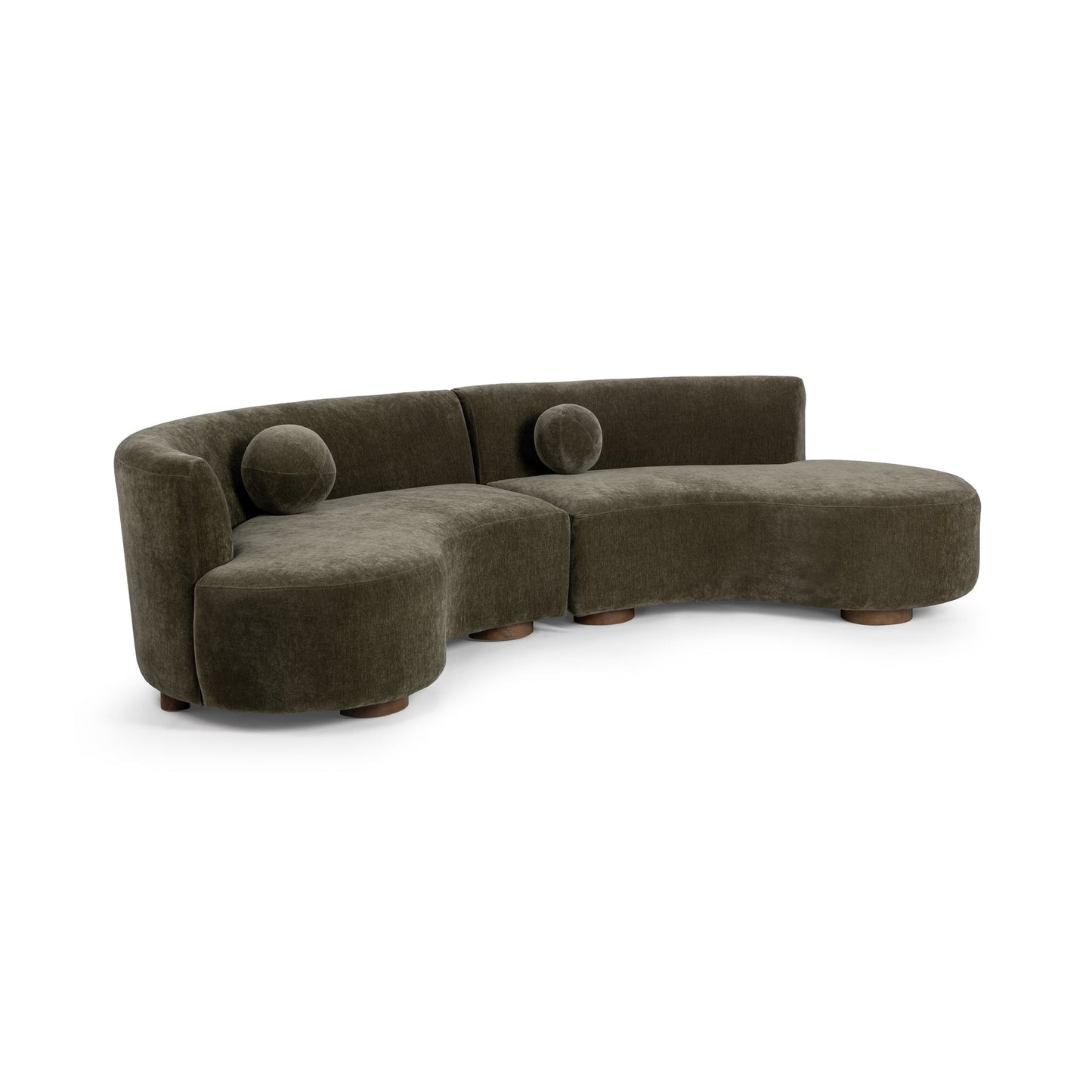 Olive Moss 100% Polyester Sofa Octavia 2 Piece Sectional Collection