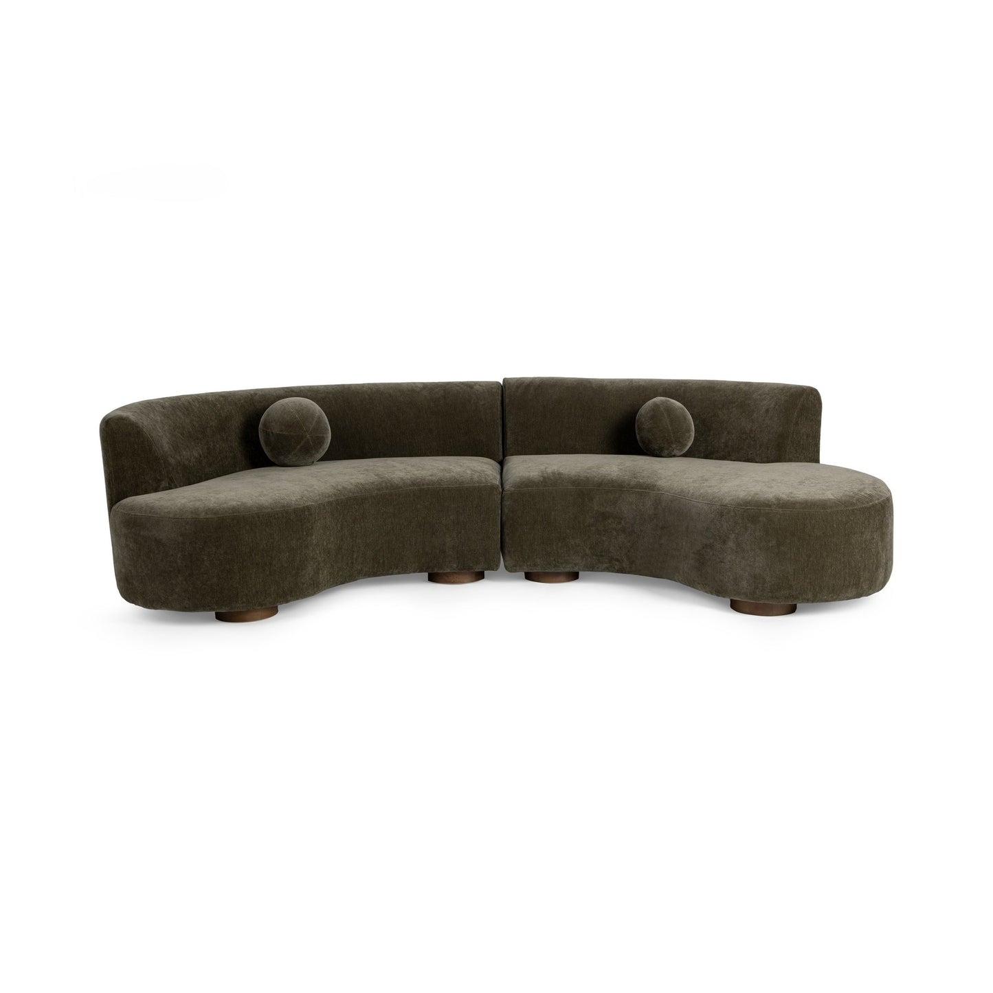 Olive Moss 100% Polyester Sofa Octavia 2 Piece Sectional Collection