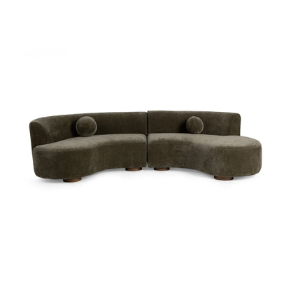 Olive Moss 100% Polyester Sofa Octavia 2 Piece Sectional Collection