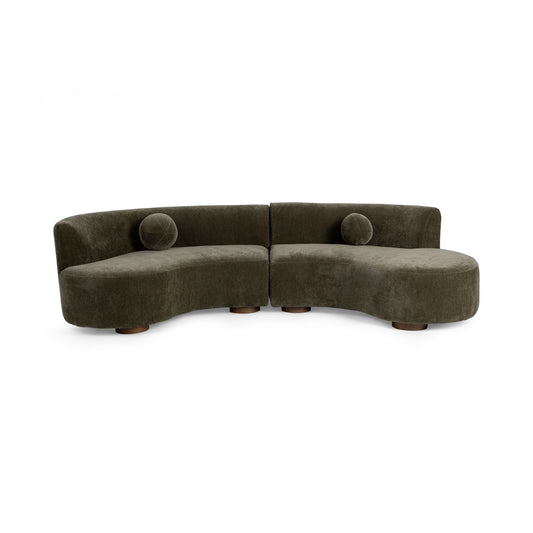 Olive Moss 100% Polyester Sofa Octavia 2 Piece Sectional Collection