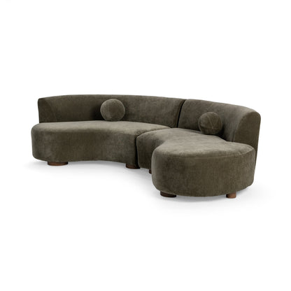 Olive Moss 100% Polyester Sofa Octavia 2 Piece Sectional Collection