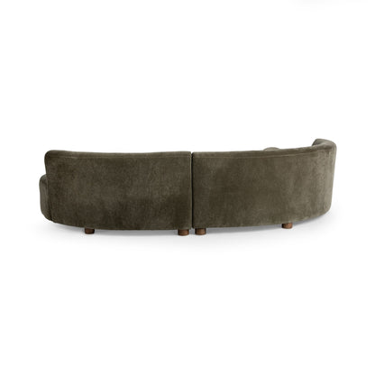 Olive Moss 100% Polyester Sofa Octavia 2 Piece Sectional Collection