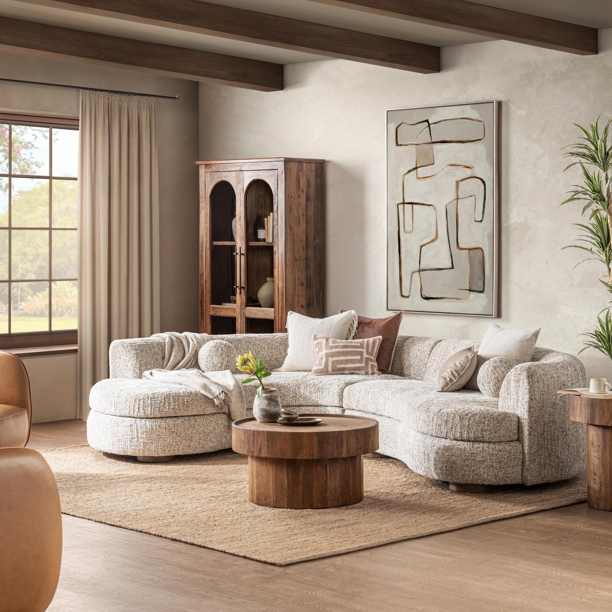 Frosty Oat 100% Polyester Sectional Concord 2 Piece Sectional Collection