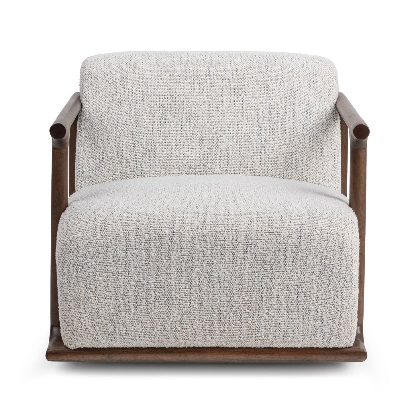 Ivory 100% Polyester Accent Chair Lucia Swivel Chair Collection