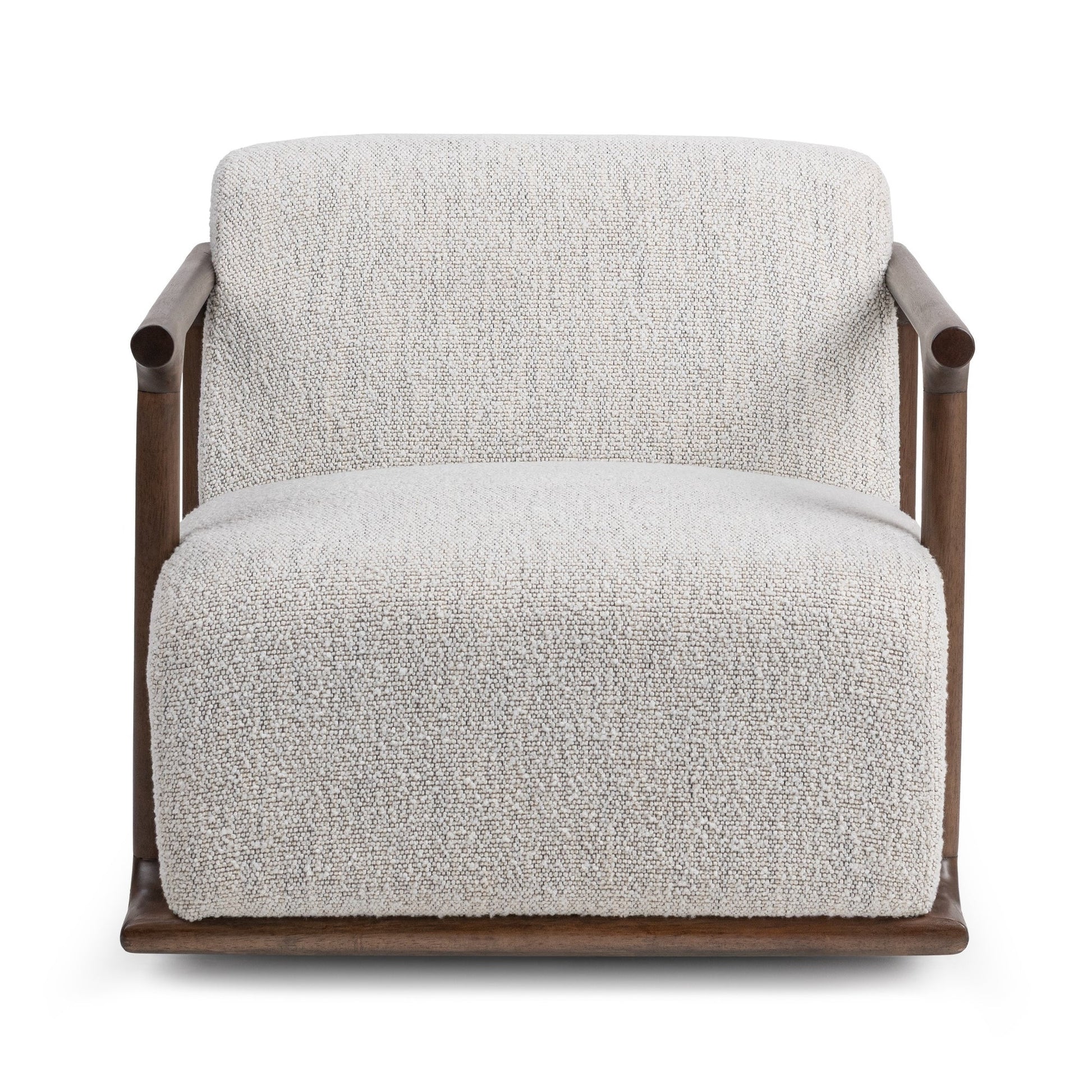 Ivory 100% Polyester Accent Chair Lucia Swivel Chair Collection