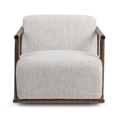 Ivory 100% Polyester Accent Chair Lucia Swivel Chair Collection