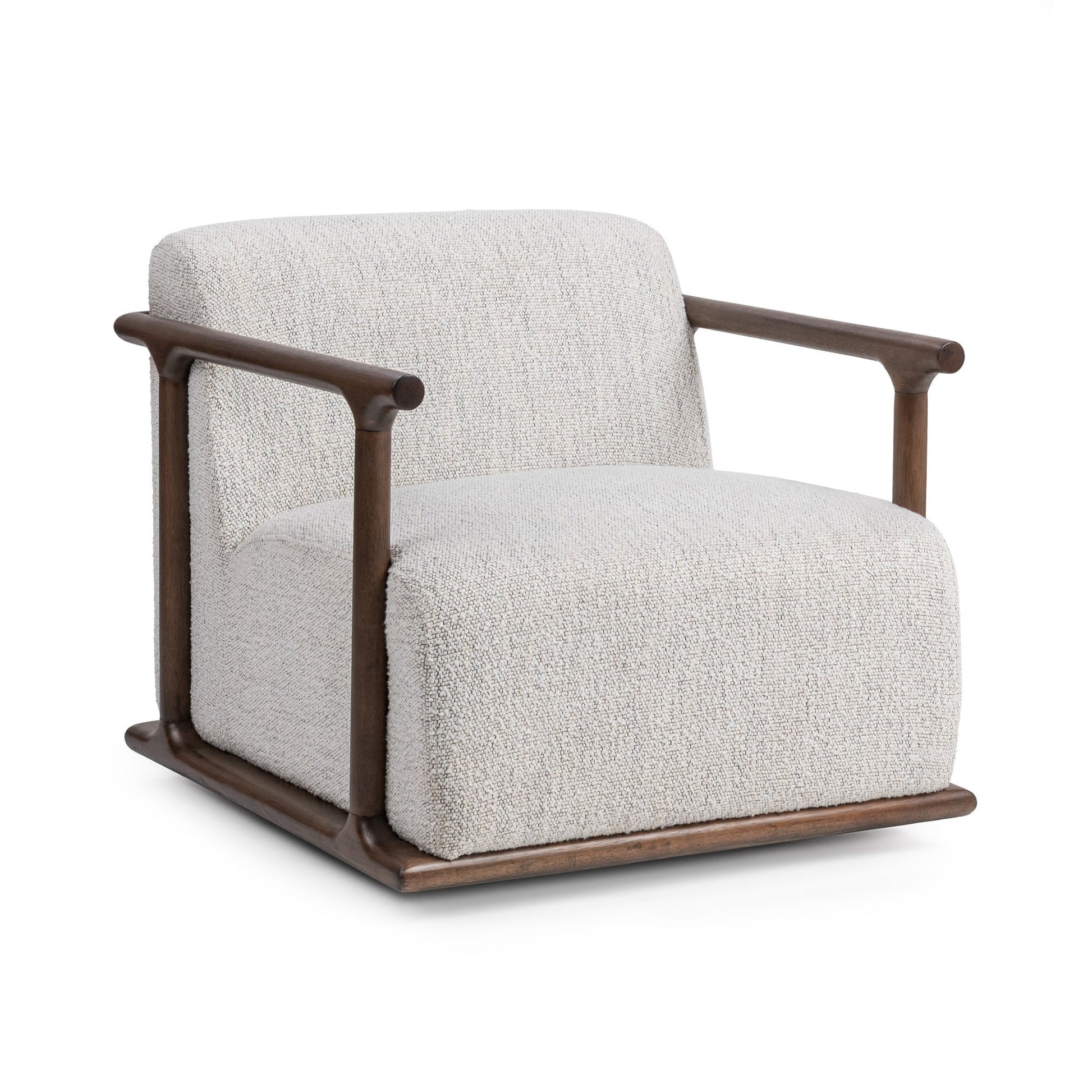 Ivory 100% Polyester Accent Chair Lucia Swivel Chair Collection