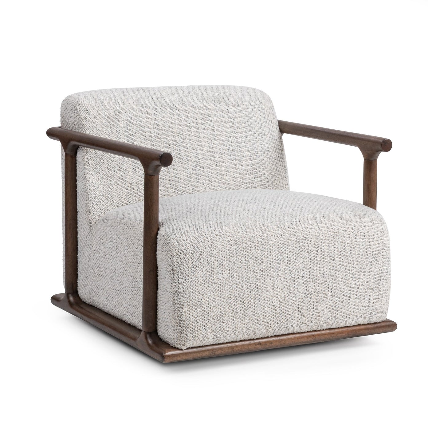 Ivory 100% Polyester Accent Chair Lucia Swivel Chair Collection