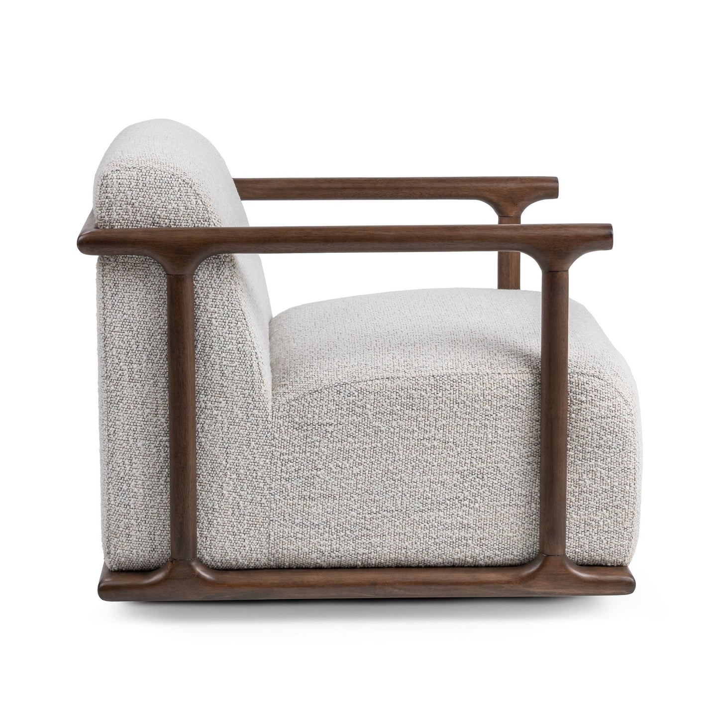 Ivory 100% Polyester Accent Chair Lucia Swivel Chair Collection