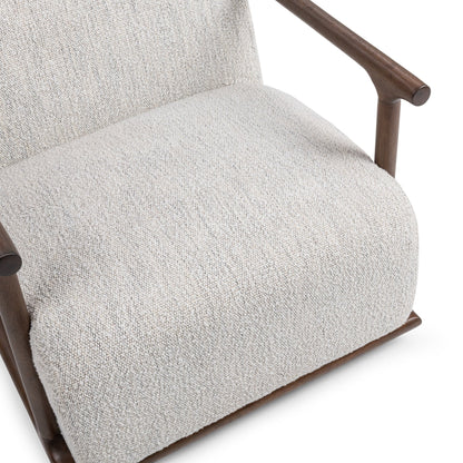 Ivory 100% Polyester Accent Chair Lucia Swivel Chair Collection