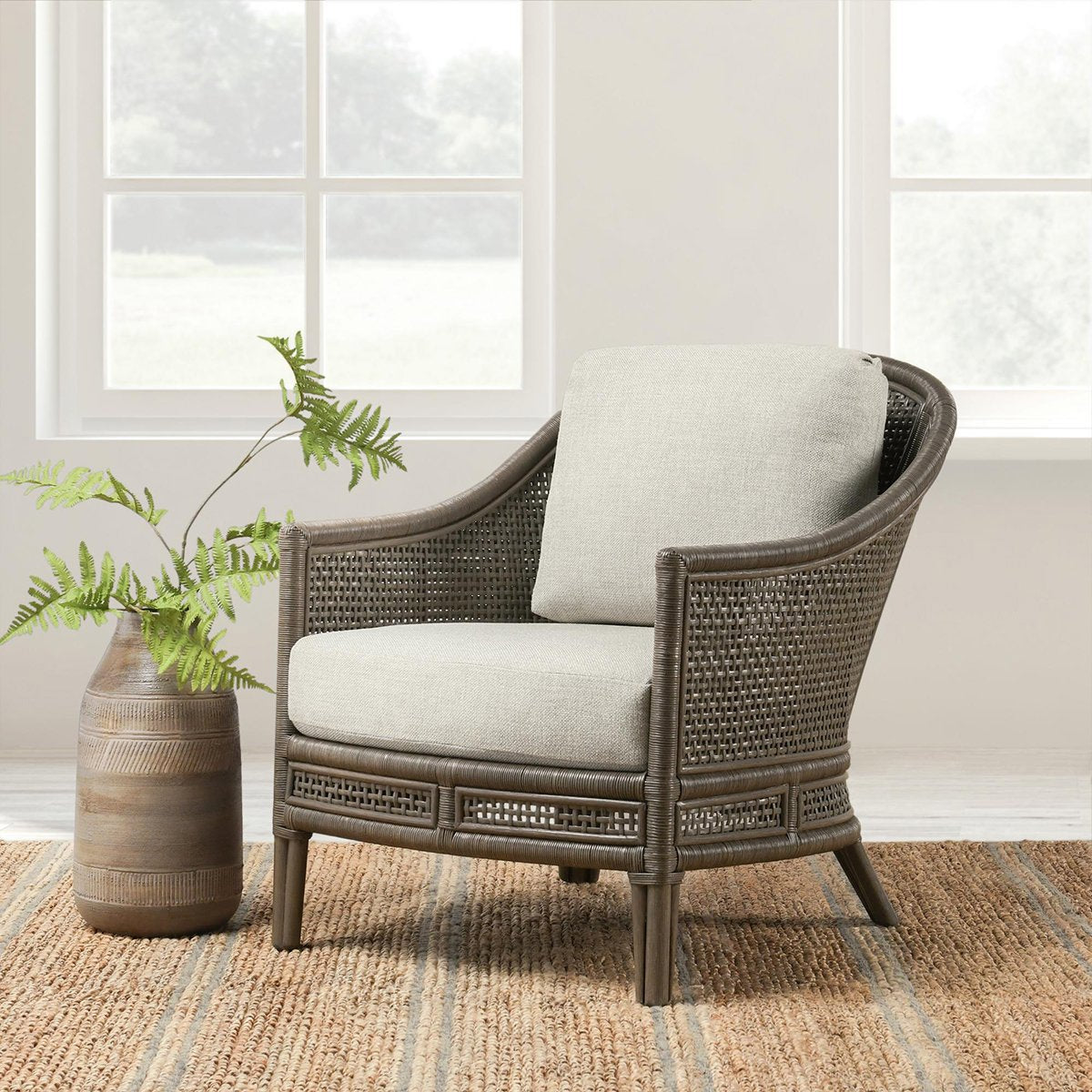 Pearl Gray/Oatmeal Accent Chair Jasmin Accent Chair Collection