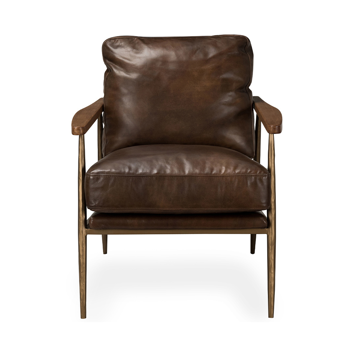 Truffle Brown Top Grain Leather Accent Chair Christopher Accent Chair Collection