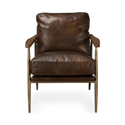 Truffle Brown Top Grain Leather Accent Chair Christopher Accent Chair Collection
