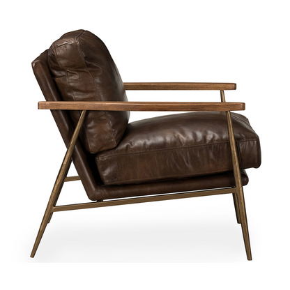 Truffle Brown Top Grain Leather Accent Chair Christopher Accent Chair Collection