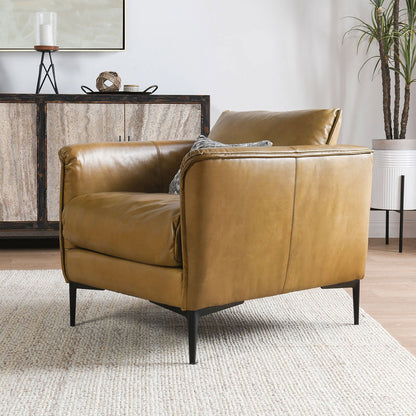 Adobe Tan Top Grain Leather Accent Chair Abigail Accent Chair Collection